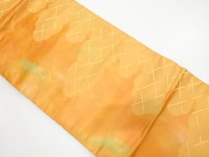 雲に破れ格子模様織出し名古屋帯